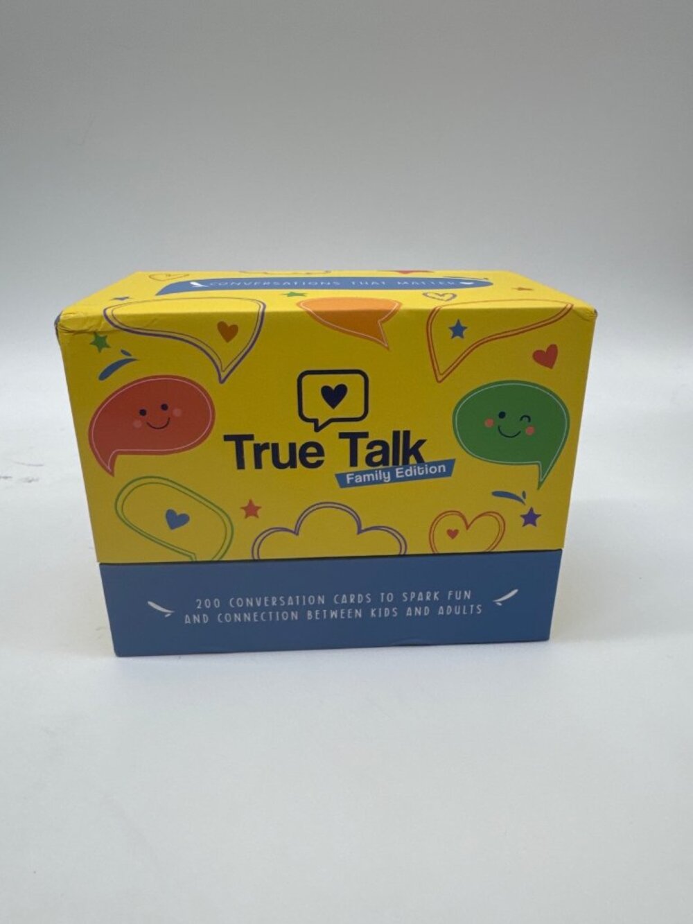 True Talk Family Edition Card Game 200 Cards 1 Die Ages 5+ Conversation Game